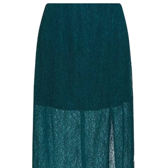 NWOT Jason Wu Collection Double-layered Turquoise Silk Midi Skirt S $1,935 - Picture 6 of 12